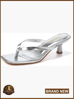 Women's Kitten Heel Sandals Square Open Toe Flip Flop Heels 2 Inch